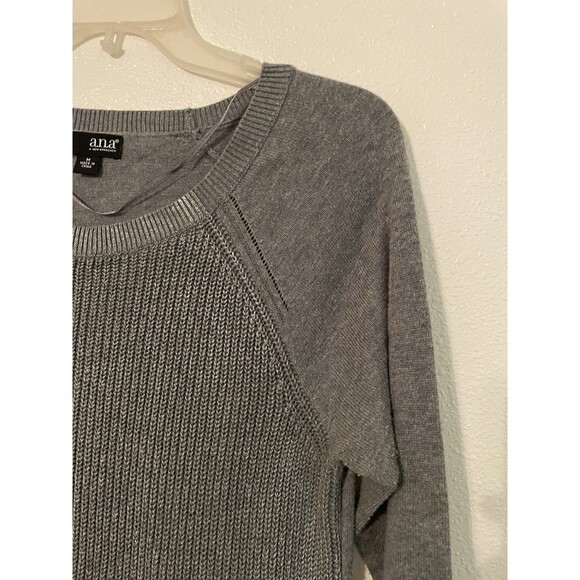 ANA Women's Heather Gray Long Sleeve Sweater Dress Size M - Picture 3 of 4